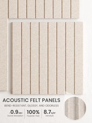 Bumusty Felt Bulletin Boards 48x36 Inches Oatmeal/Stripe 12-Pack for Home Office School