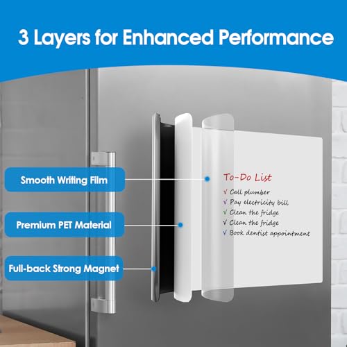 MaxGear Magnetic Whiteboard for Fridge 12x8 Inches - White 5 Pack