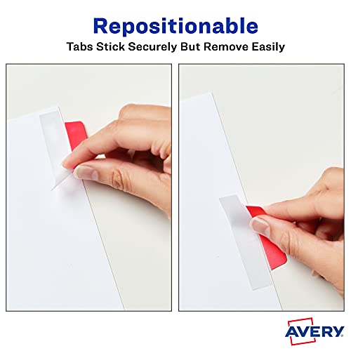 Avery Margin Ultra Tabs Assorted Colors 2.5" x 1" Repositionable Page Flags - Pack of 24