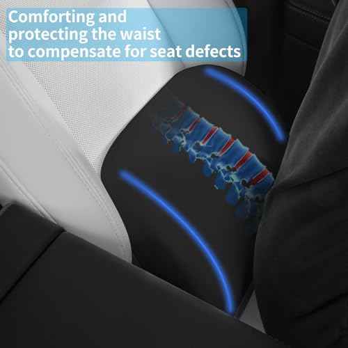 Lumbar Support Pillow Ergonomic Memory Foam Lumbar Pillow for Lower Back Pain Relief - Back Cushion for Driving, Chair Support for Car, Office & Gaming Chairs (Black, 1PC)