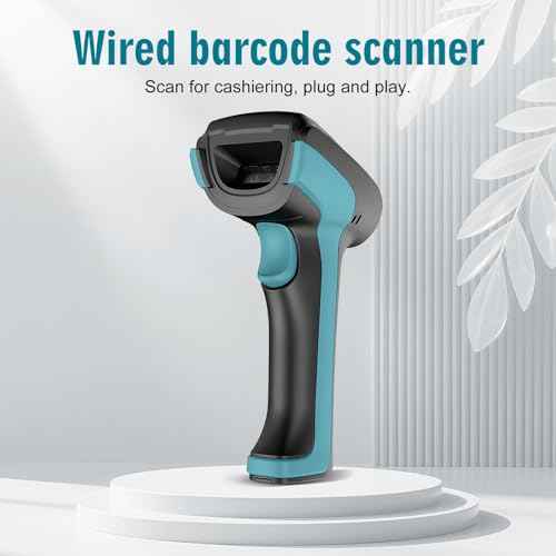 Industrial Barcode Scanner,Handheld2D&1D QR Code Reader withAutomatic Screen Scanning USBWired for Computer, POS, Mac lldeafor Warehouse, Logistics,Supermarket, Library