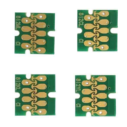 Empty Refillable Ink Cartridges Chips Compatible with Epson 812XL T812XL to Use for WF-3820 WF-3825 WF-4830 WF-4835 WF-7840 WF-7820 (812chip)
