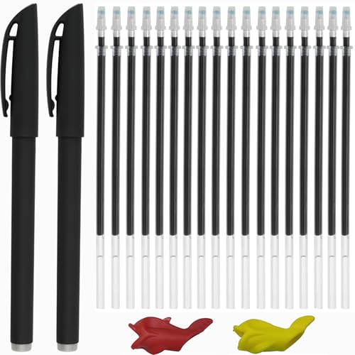 AALGO 24pcs Magic Pens & Refills for Children's Magic Copybooks, Grooved Kids Book Disappearing Ink Pen with Writing Training Aid Pencil Grip,Tracing Books Material for Kindergarten Kids
