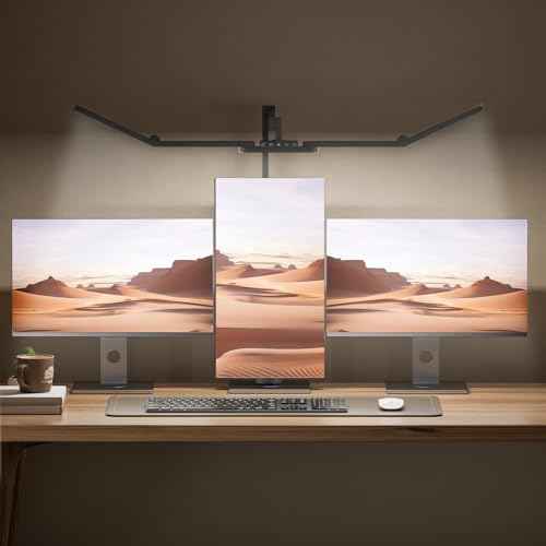 Ultra Bright Architect Desk Lamp with Clamp,Transformable LED Desks Lamp for Home Office,Tall Overhead Led Desk Light[41" Long Dimmable Light Bar],24W Auto Dimmable Desks Lights for Drawing Hobby Use