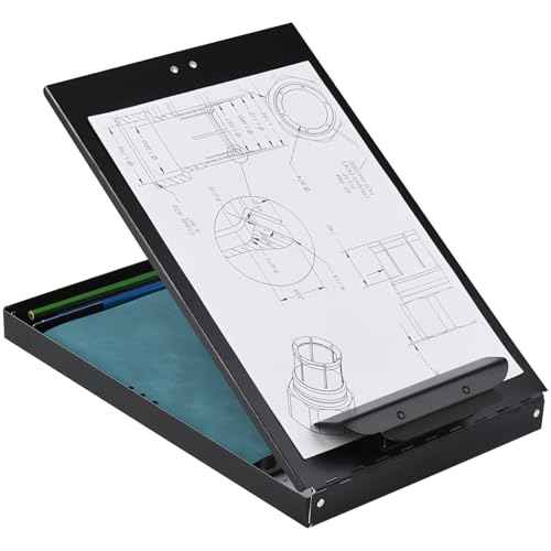 ZCZN Recycled Aluminum Storage Clipboard, Clipboard Box, Form Holder, Suitable for School, Office, Jobsite or Medical Staff, 9.25 x 13.78 Inches, Black