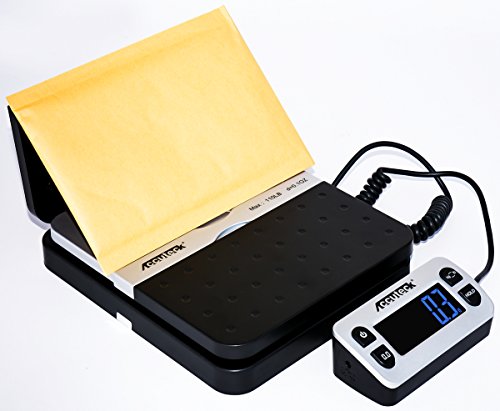 Accuteck Black Digital Postal Scale 110 lbs, 0.1 oz Accuracy with Remote Display & USB