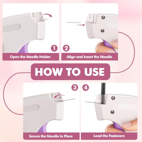 Hybemmy Stitch Gun for Clothes - Quick Clothing Fixer (White) with 6 Replacement Needles