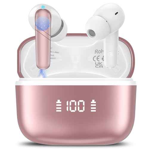 AI Translation Earbuds Real Time, 144 Language Translator Earbuds 3-in-1 Translation Headphones for iPhone and Android with 6 Translation Modes, Translating Device for Travel/Business/Learning, Rose