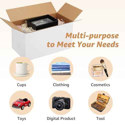 EXYGLO 40 Pack 11x6x6 Shipping Boxes for Small Business, White Corrugated Cardboard Box for Packaging, Moving, Mailing, and Storing