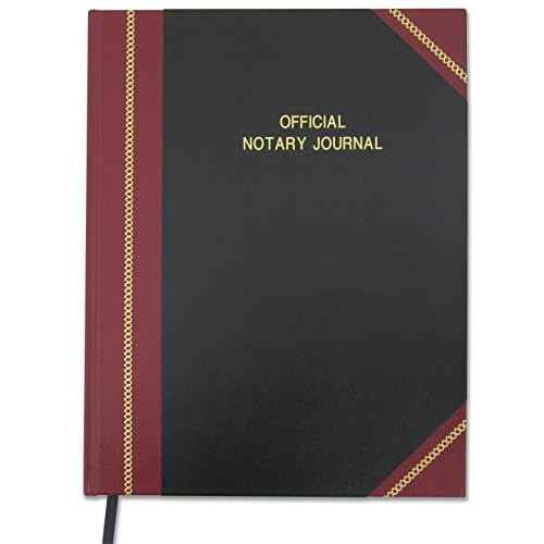BookFactory Official Notary Journal/Log Book 168 Pages 8.5'' X 11'' 668 Entries 49 of 50 State Journal of Notarial Acts, Black and Burgundy Cover, Hardbound, (Made in USA)