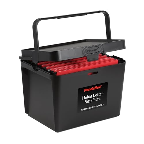 Pendaflex Portable File Box, Letter Size, 14.25" x 9.25" x 11", Black