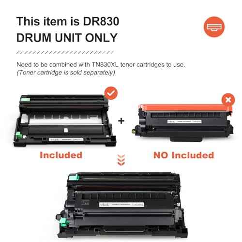 v4ink Compatible DR830 Drum Replacement for Brother DR830 DR-830 Drum Unit for Brother TN830 TN830XL DCP-L2640DW HL-L2400D HL-L2405W HL-L2460DW HL-L2480DW MFC-L2820DW MFC-L2900DW Printer - NOT Toner