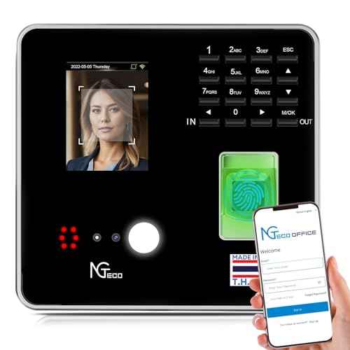 NGTeco Cloud Time Clock, Upgraded TC1 Remote Control 2.4GHz WiFi Time Card Machine for Small Business with Software & App for iOS/Android, Includes 5 RFID Cards No Monthly Fees