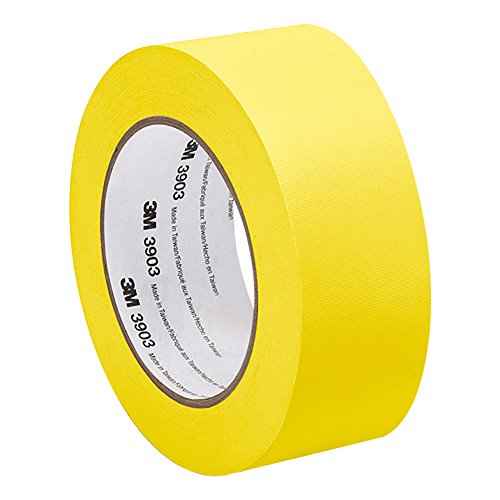 3M Yellow Vinyl/Rubber Adhesive Duct Tape 3903, 3-50-3903-YELLOW 12.6 psi Tensile Strength, 50 yd. Length, 3" Width
