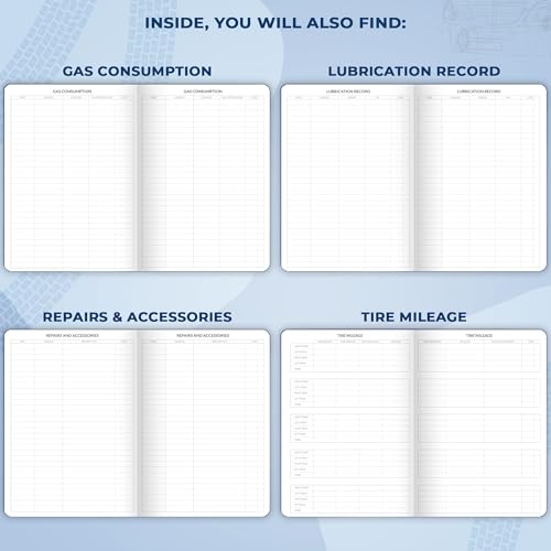 Skyline Auto Mileage Log Book A5 Smoke Blue — 1,674 Trips, Eco-Leather