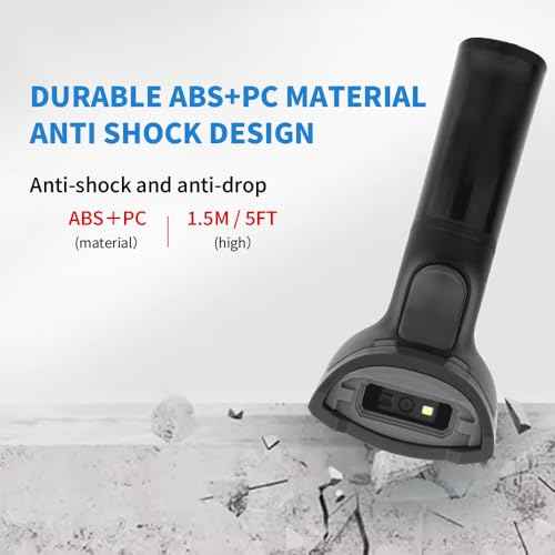 Bluetooth Barcode Scanner, USB Wired & Wireless 1D 2D Handheld Barcode Scanner Work for iPhone iPad, CMOS Sensor QR Bar Code Scanner Reader Compatible with Android, Tablet, PC Computers, POS