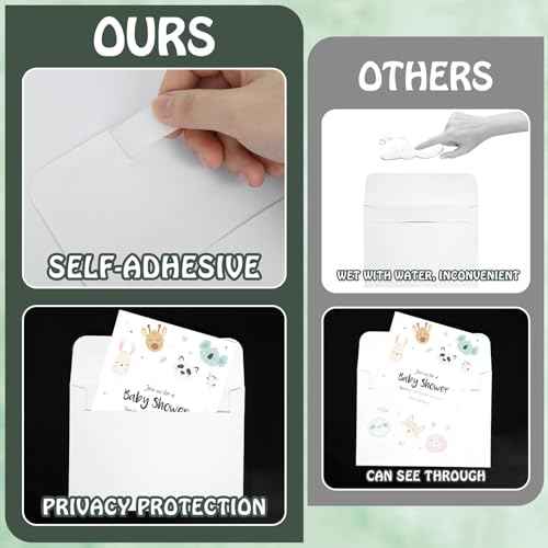 gisgfim 200 Set 5 x 7 Flat Blank Note Cards and Envelopes with A7 Cardstock Envelopes Self Seal Printable White Cardstock with Envelope Wedding Blank Invitations Kit for All Occasion (NOT FOLDED)