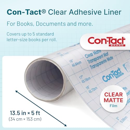 Con-Tact Clear Protective Book Cover Liners 13.5x5ft Pack of 3