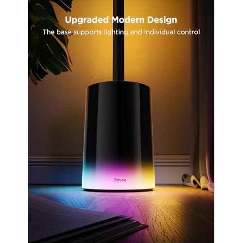 Govee Floor Lamp 2 with Matter, RGBIC, Warm Cool White LED, Alexa Compatible, 1725lm, Music Sync, Scene Modes, Smart Floor Lamp for Living Room, Bedroom, Black(1 Pack)