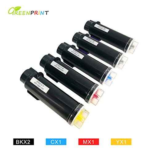 5 Packs 6510 6515 Compatible Toner Cartridges (Extra High Yield) 5500 Pages 2 Blacks, 4300 Pages CMY for Xerox Phaser Printers 6510dni 6510dnm 6510n 6510dn WorkCentre 6515dni 6515dnm 6515 6515n 6515dn