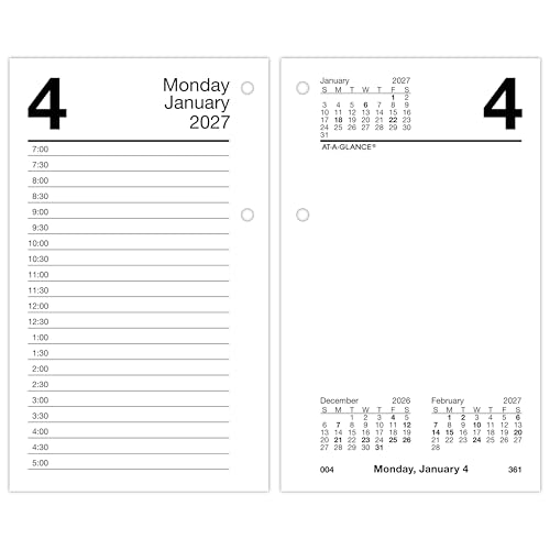 AT-A-GLANCE 2027 Desk Calendar Refill for E1700 Base, Daily Planner, 3.5 x 6 inches, Standard, Loose-Leaf, Variation 2027