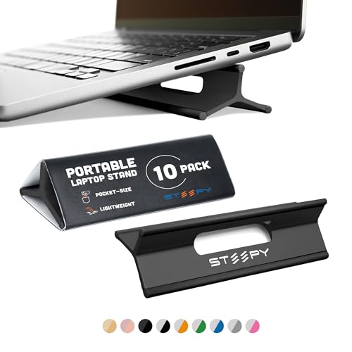 Steepy Portable Laptop Stand for Desk ? Adjustable Height, & Portable Laptop Holder ? Ergonomic Computer Stand for Cooling & Comfort ? Slip-Proof, Sturdy Design ? Universal Fit for 13-17 Inch Devices