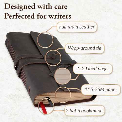 Prayer Journal for Men - Leather Journal Notebook for Men & Women - Full Grain Vintage Leather Bound Notebook - The Perfect Daily Journaling Companion - 6x8in Lined Paper