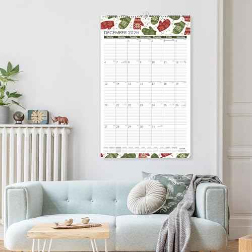 SUNEE 2026 Wall Calendar Extra Large 17"x27", 21 Month Calendar from October 2025 to June 2027, Vertical Large Monthly Calendar 2026-2027 for Wall, Seasons Color