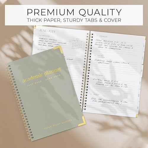 Aesthetic 2025-2026 Academic Planner - A Beautiful 7 x 10" Daily Planner for Women or Men with Weekly & Monthly Spreads For The 25-26 School Year - Modern Calendar Runs From July 2025, June 2026