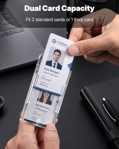 Pawfly Vertical 2-Card Badge Holders Pack of 2 for ID, Office & School