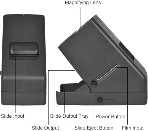 35mm Slide Viewer with 3X Magnification & LED Backlight, Battery & USB Power