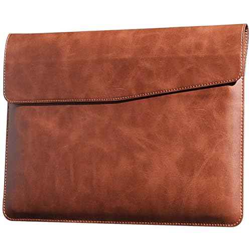 Leather Laptop Sleeve 13 Inch Compatible with MacBook Air M4 M3 M2 M1 2025-2018£¦MacBook Pro M2 M1 2025-2016,Wear-Resistant and Scratch-Resistant Protective Case Cover,Brown