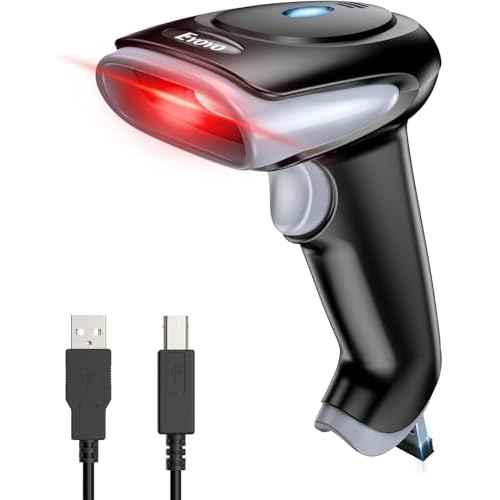 Eyoyo 2D Wireless Barcode Scanner: Handheld Cordless & USB Wired 1D UPC QR Code Scanner for Library, Retail Store, Book, Warehouse - Fast Screen & Printed Bar Code Reader for Computer Laptop POS PC
