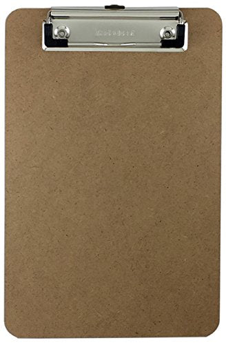 Small 6x9 Clipboard with Low Profile Clip - Hardboard Memo Clipboard (1 Pack)