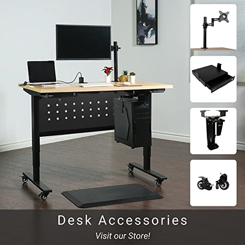 PROGRESSIVE AUTOMATIONS Desk Standing Desk Wheels, Set of 4 Lockable casters for Height Adjustable Electric Desk, Black (DA-11-Black)