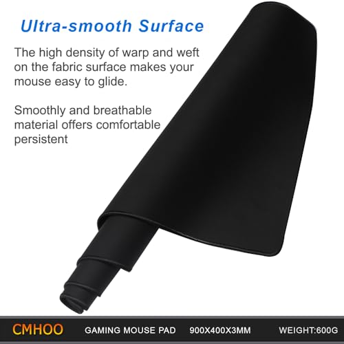 Cmhoo XXL Large Gaming Mouse Pad 15.7 x 35.4 Inches Anti-Fray Non-Slip Surface