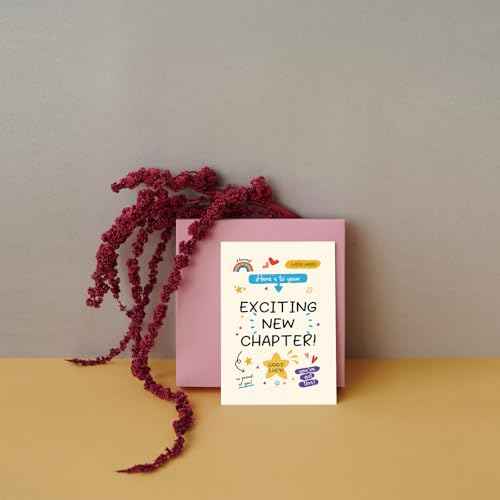 SuperShunhu New Chapter Greeting Card, Inspirational Congratulations Card for Graduation, Promotion, Retirement & New Beginnings, Good Luck Card