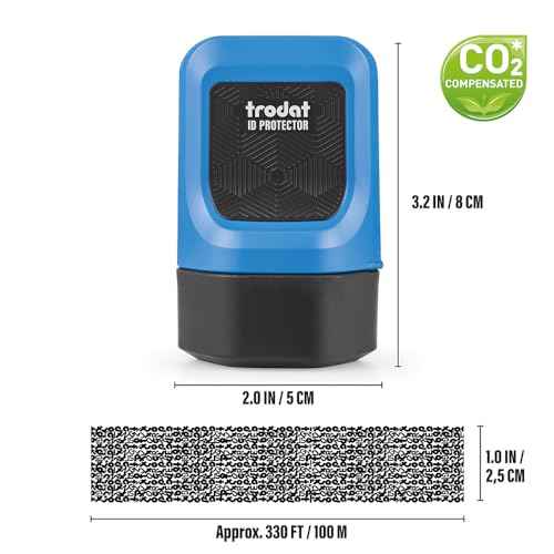 Trodat ID Protector Ink Roller ? Identity Theft Protection Roller Stamp ? incl. 3 Bonus Refill Inks