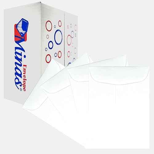 500 Minas Envelope 5 1/2" x 7 1/2" Catalog Envelope (Open End), Sturdy 24lb. White, Strong Gum Flap, 500 Envelopes