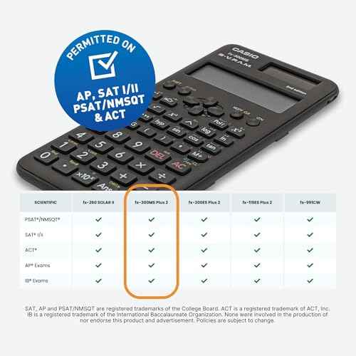 Casio fx-300MS Plus 2nd Edition ? Standard Scientific Calculator with 2-Line Display | 10-Digit LCD, Trig, Stats, Fractions | Ideal for High School Algebra, Trigonometry & Test Prep
