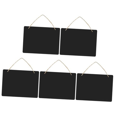 FAVOMOTO 5pcs Small Hanging Chalkboard Signs Double-Sided Wooden Message Boards for Indoor Decor Blackboard with Construction for Sharing Messages and Creative Displays