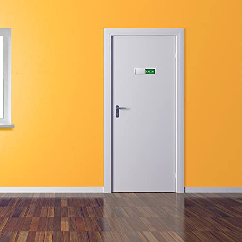 LoYinLo Vacant Occupied Door Sign - Silver | Privacy Room Indicator, 7x2 Inches