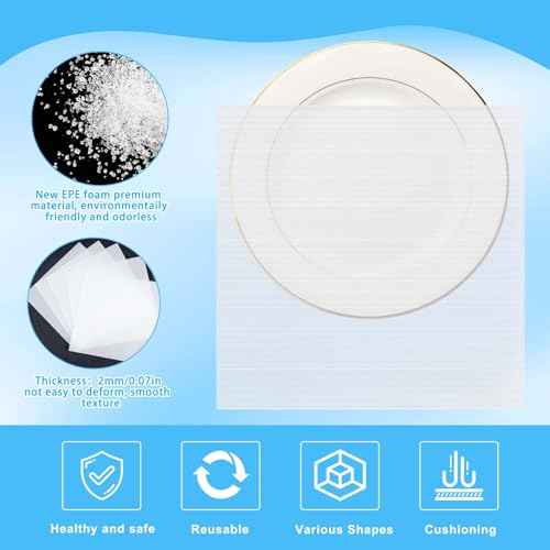 260pcs Cushioning Foam Pouches Moving Supplies, 4 Sizes (16x16inch,12x12inch sheets,12x7.5inch,7.5x7.5inch) Use Packing Supplies for Moving, Packaging, Storage Incidental 60 Fragile Stickers, Clear