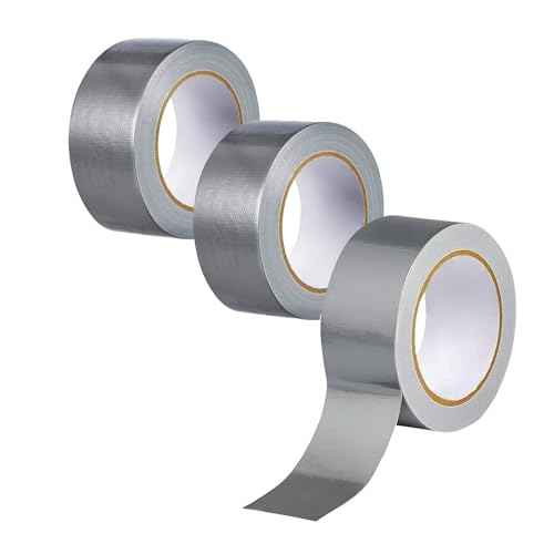 Amanbo 3-Pack Duct Tape Heavy Duty Waterproof Silver, 66 Yards x 1.88 Inch Total Strong Adhesive No Residue Bulk for Home Use, DIY, Projects, Outdoor Repairs Tear by Hand