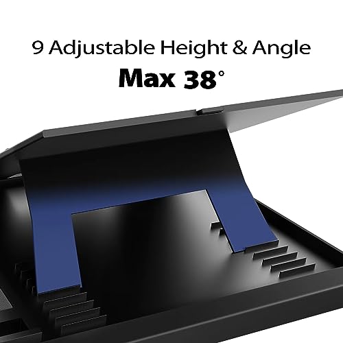 Laptop Lap Desk with Cushion - 9 Adjustable Angles, Fits Up to 15.6 inch Laptops, Built-in Mouse Pad, Phone and Pen Slots. Portable Writing Board for Bed, Sofa, and Work Table