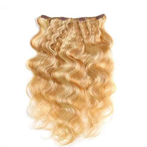 22 24 26 Inch P27/613 Highlight Blonde Bundles Human Hair Body Wave Bundles Honey Blonde Body Wave Bundle Unprocessed Brazilian Virgin Weave Hair 3 Bundle 50 Gram Per Bundle