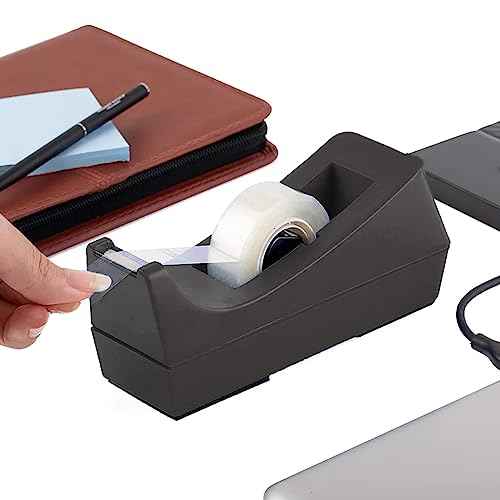 Transparent Tape with Dispenser 10 Pack Tape Dispensers Desk unweighted Non Skid Base Desktop Dispenser Bulk for Office Home School
