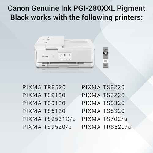 Canon PGI-280XXL Genuine Pigment Black Ink Tank, Compatible with TR8520, TS9120,TS8120, TS6120, TS9521C/a, TS9520/a, TS8220, TS6220, TS8320, TS6320, TS702/a, and TR8620/a Series Printers