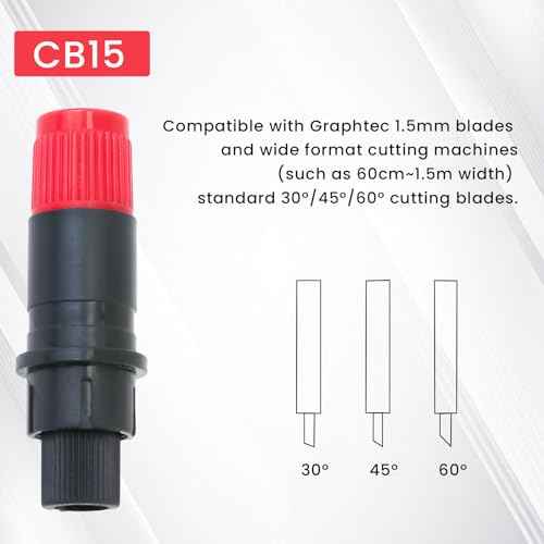 CB15 CB15U Large Format Blade Holder for Graphtec Cutter Plotter, ABS Plastic, Compatible with 30¡Æ 45¡Æ 60¡Æ Blades, Vinyl Cutting, Paper Box, Adhesive & Reflective Film
