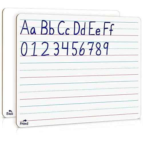 Scribbledo Double Sided Whiteboard Lined Dry Erase Board for Kids Ruled Writing Board Handwriting Practice Small White 9x12 Dry Erase Board with Lines Education Teacher Supplies